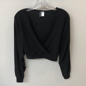 H&M wrap cropped long sleeve